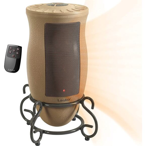 Ceramic Space Heater, Features Oscillation, Remote, and Built-In Timer, Beig - Picture 1 of 5